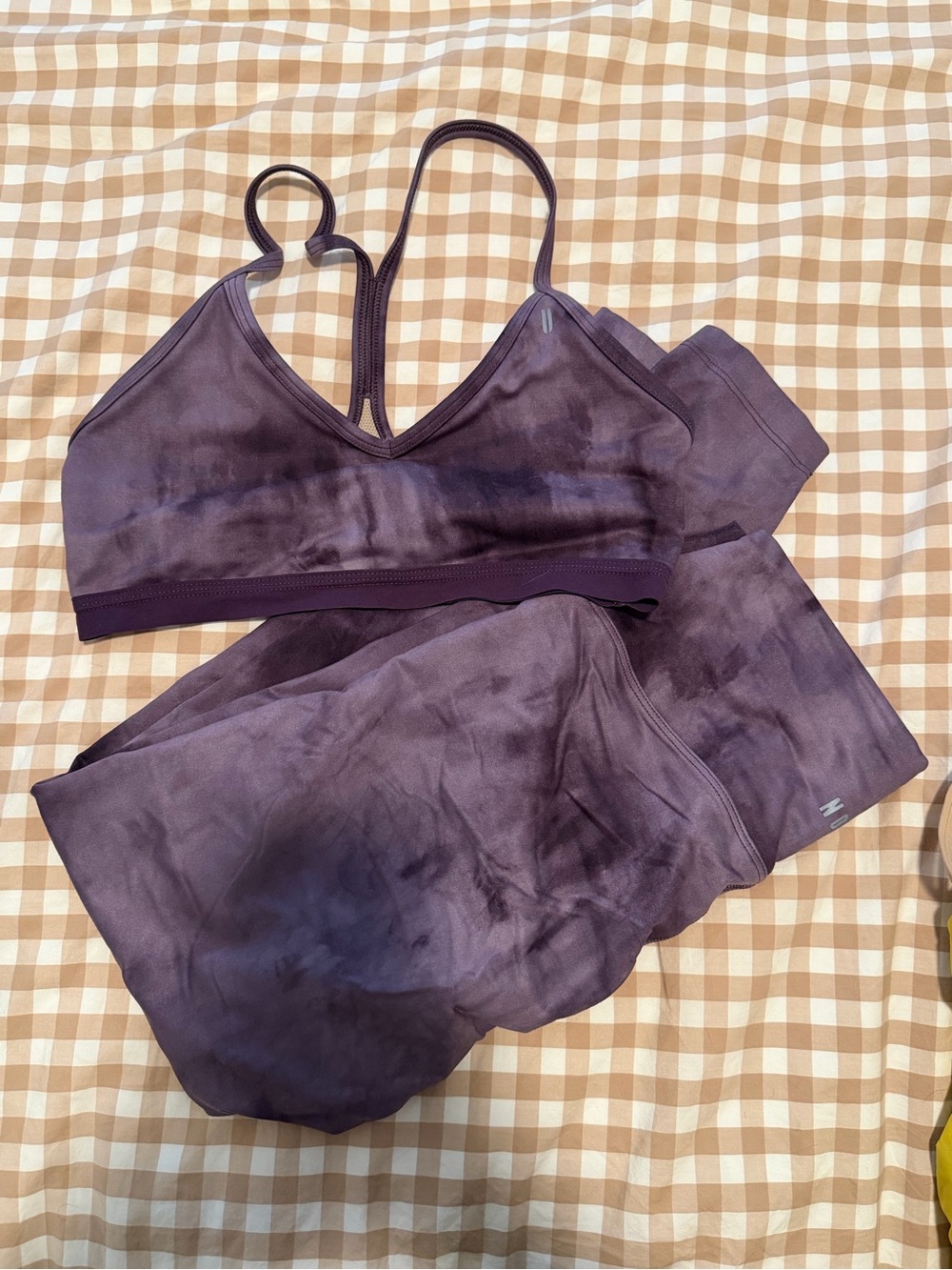 NOBULL Purple Tie-Dye Sports Bra and Leggings Set